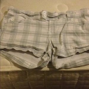 White plaid shorts